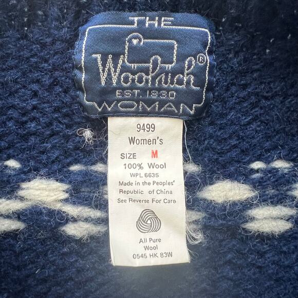 Vintage Woolrich Wool Duck Sweater Small Hearts Double Sided Cottagecore - Picture 3 of 6